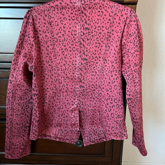 Wash Lab Jungle Denim Blazer -Size M Medium.  Red/Berry Color - Picture 8 of 13